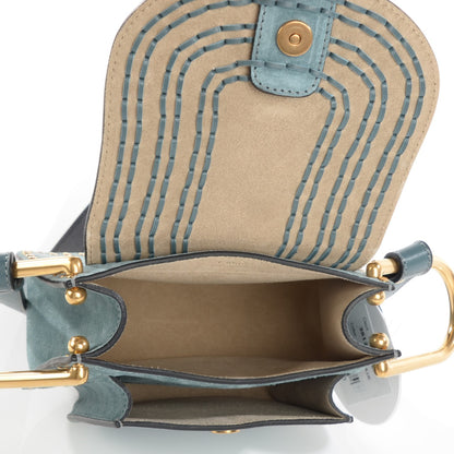 Chloe Suede Calfskin Braided Mini Hudson Shoulder Bag Cloudy Blue 5 of 8