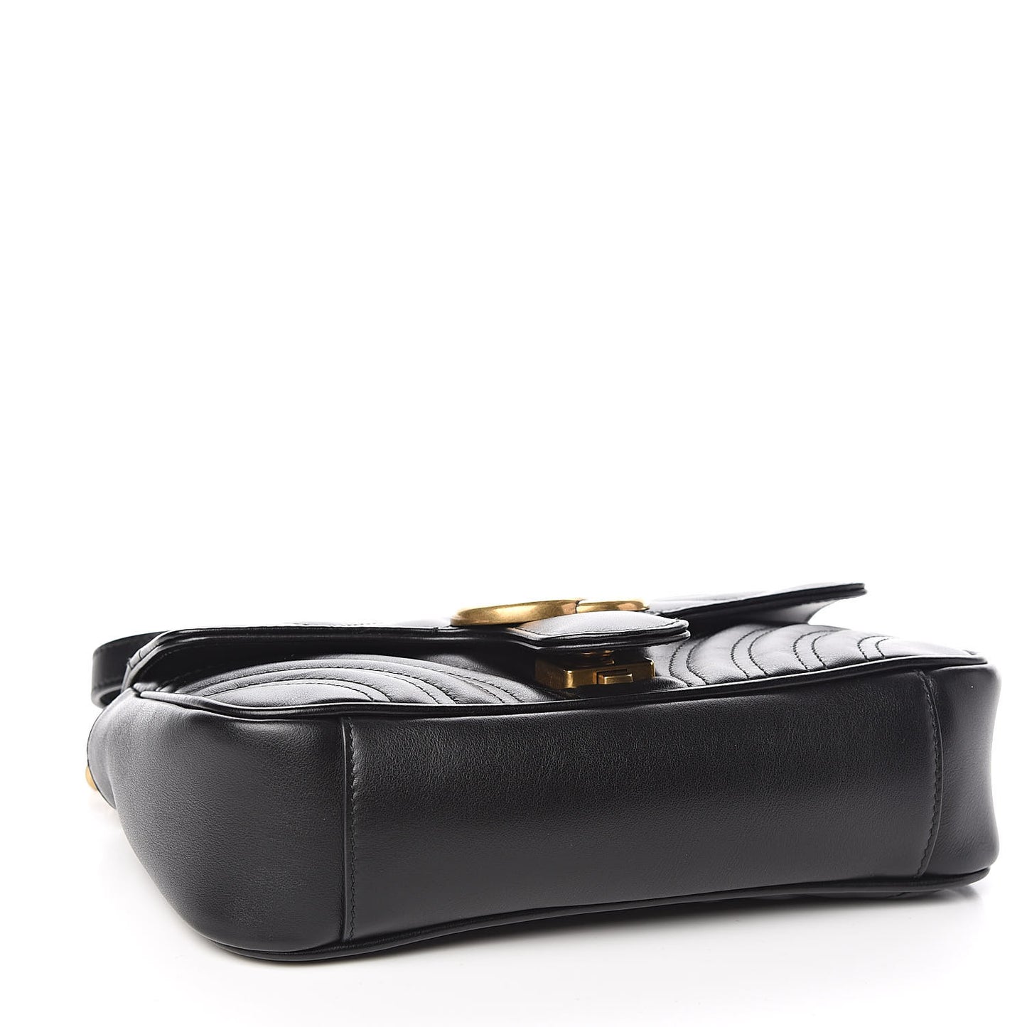 Calfskin Matelasse Mini GG Marmont Shoulder Bag Black