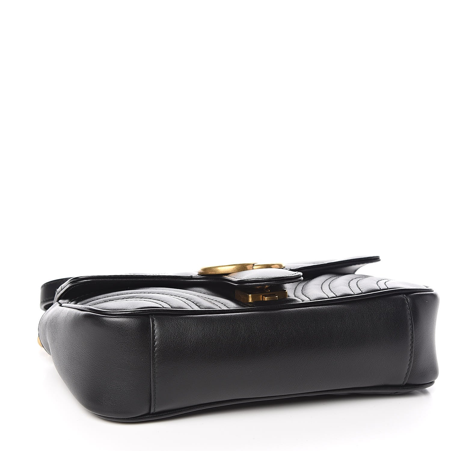 Gucci Calfskin Matelasse Mini GG Marmont Shoulder Bag Black 4 of 11