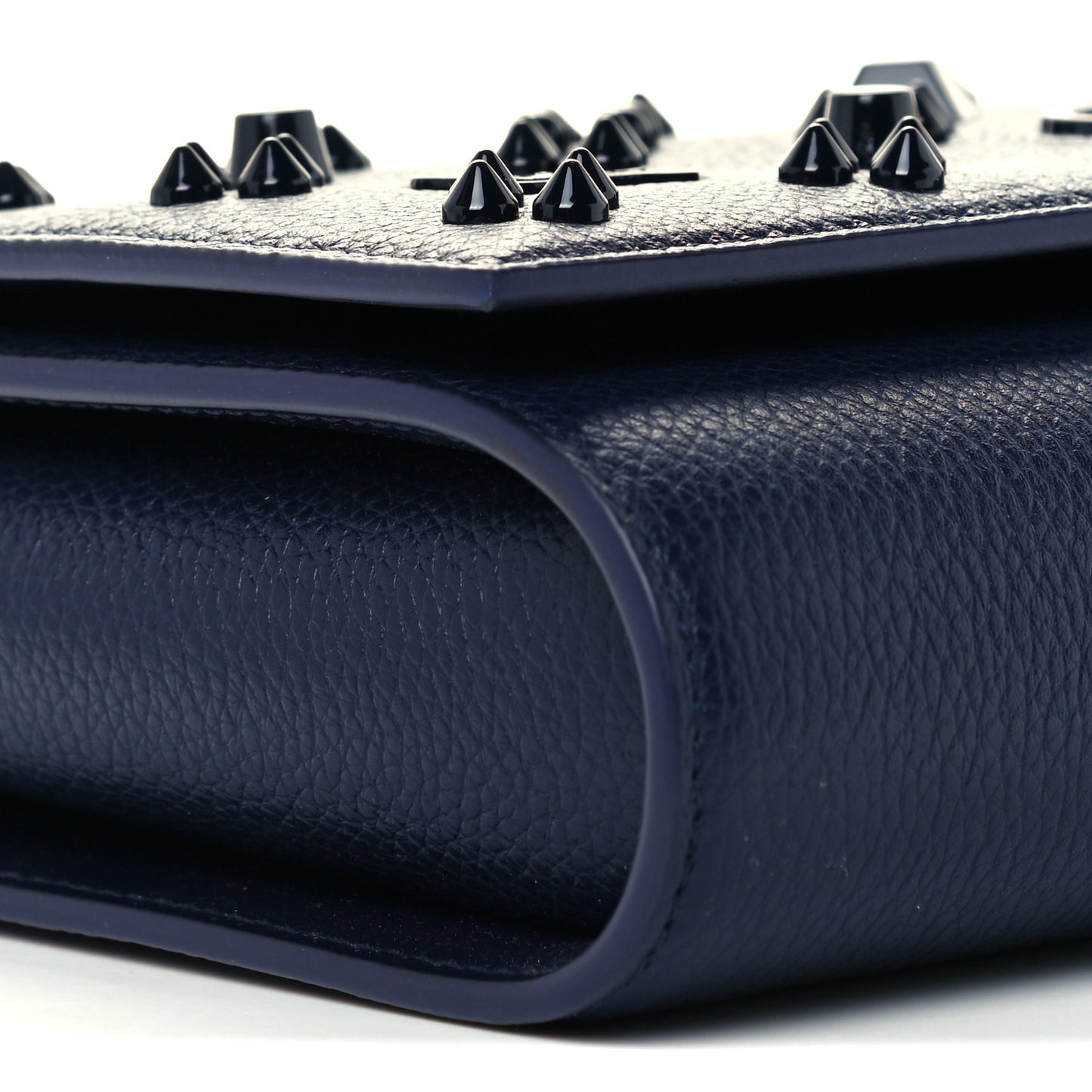 Calfskin Spikes Loubinthesky Paloma Clutch Navy