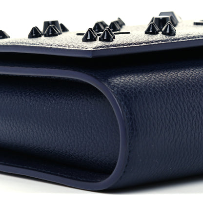 Christian Louboutin Calfskin Spikes Loubinthesky Paloma Clutch Navy 8 of 9