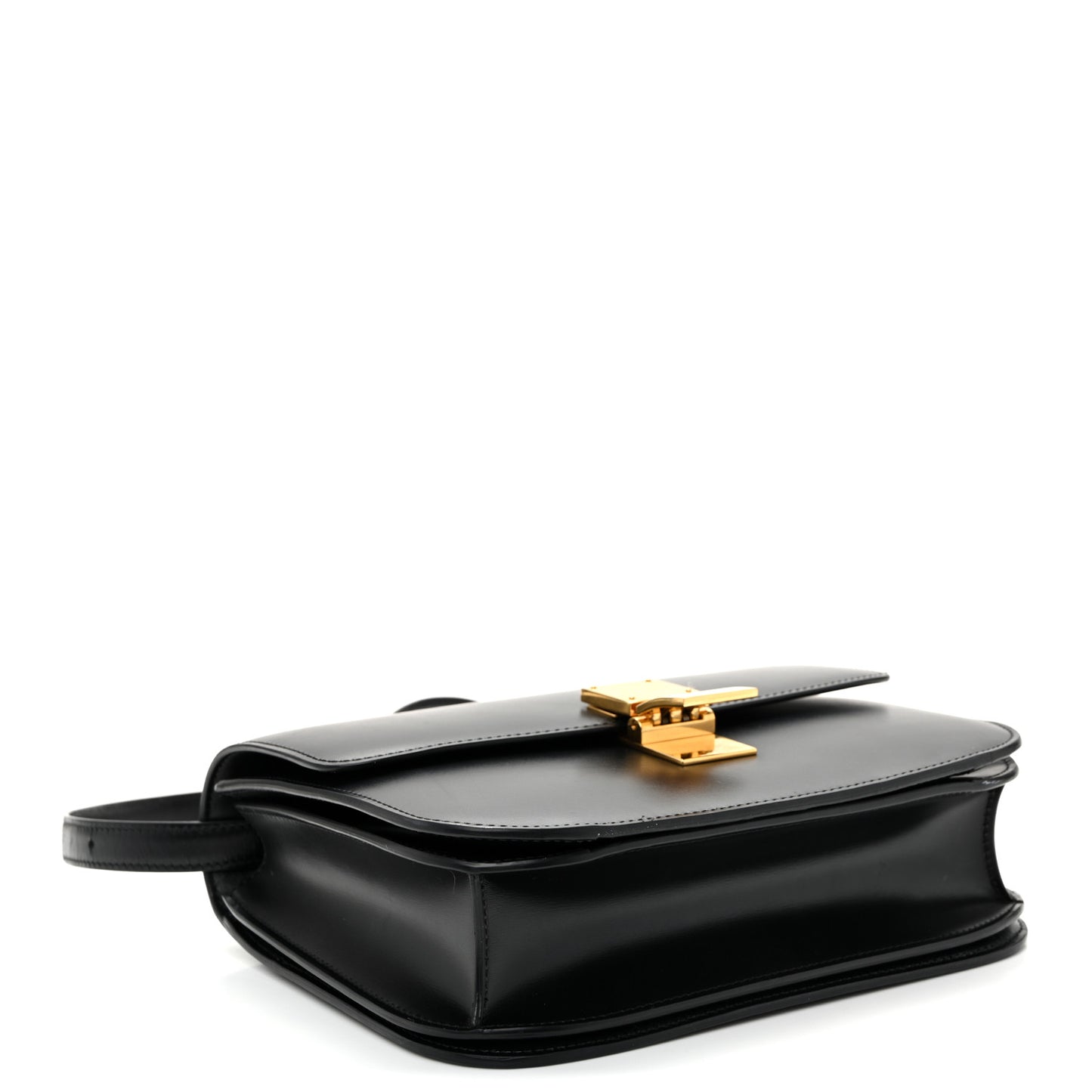 Box Calfskin Medium Classic Box Flap Bag Black