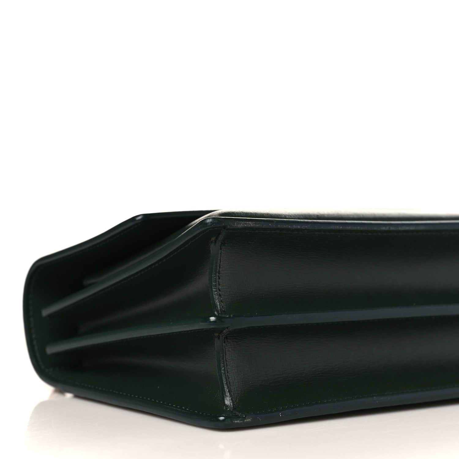 Saint Laurent Calfskin Medium Monogram Sunset Dark Green 8 of 9