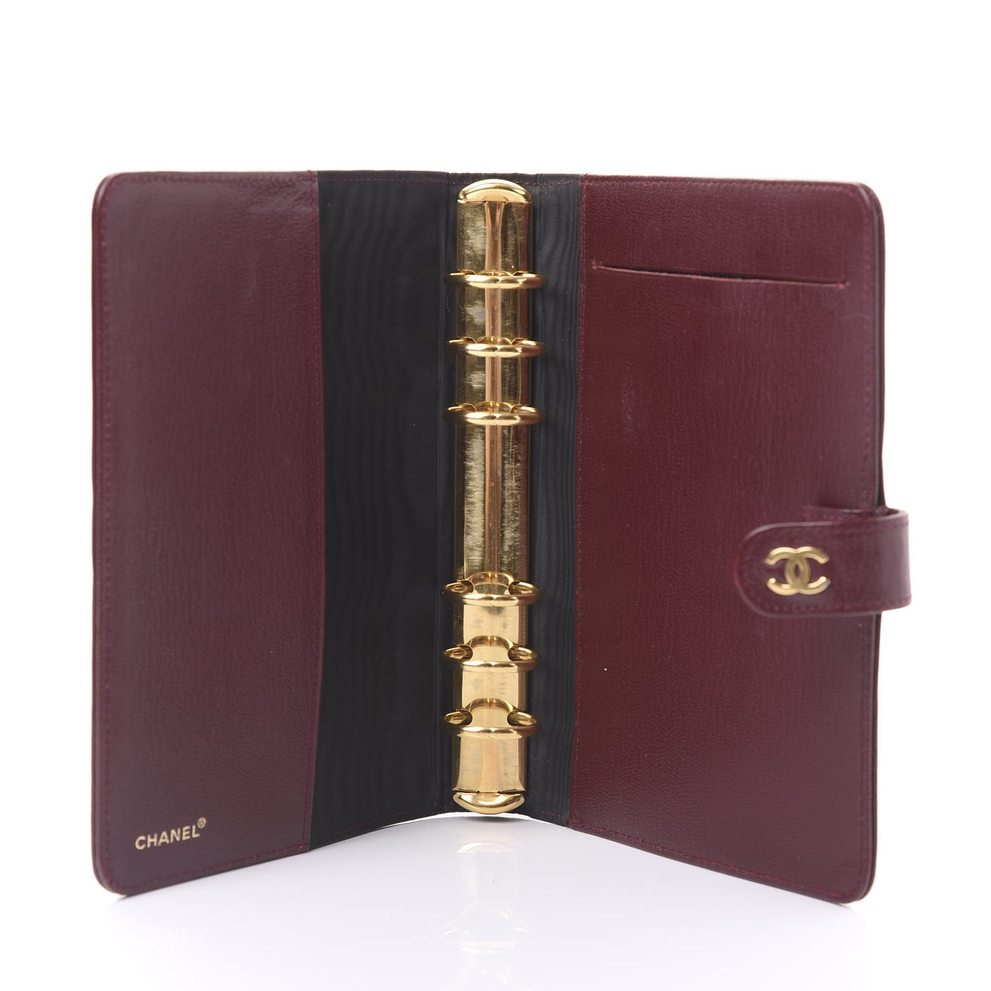 Goatskin Small Ring Agenda Planner Burgundy