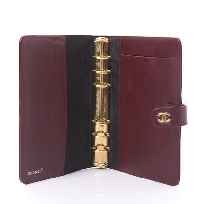 Chanel Goatskin Small Ring Agenda Planner Burgundy 5 of 9