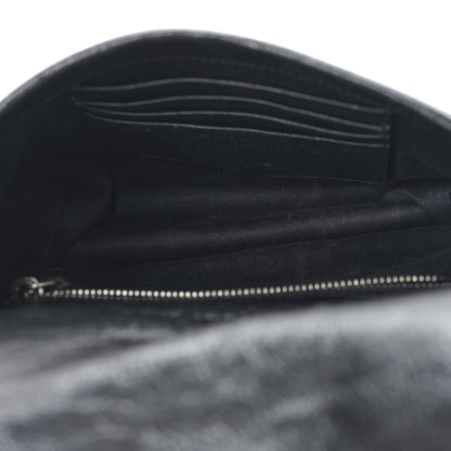 Saint Laurent Crinkled Calfskin Matelasse Monogram Niki Chain Wallet Black 5 of 9