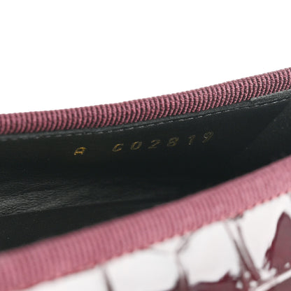 Chanel Patent Calfskin Crocodile Embossed Ballerina Flats 37.5 Dark Burgundy Black 9 of 10
