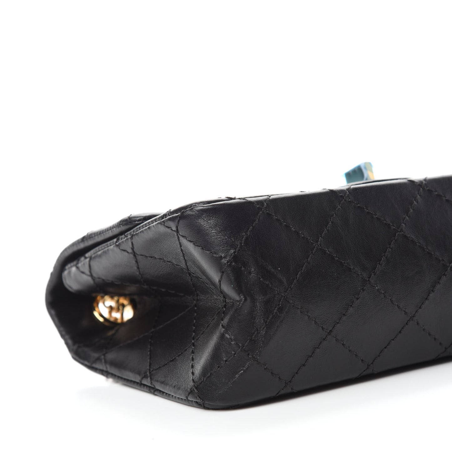 Aged Calfskin Quilted 2.55 Reissue Mini Flap Black