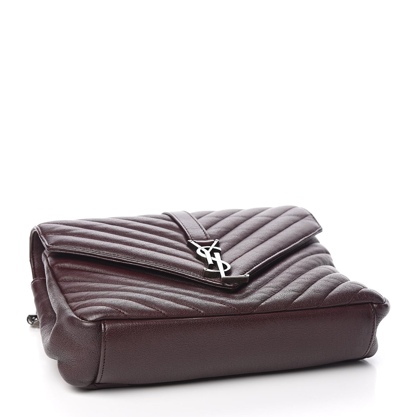 Sheepskin Matelasse Chevron Monogram Medium College Bag Amaranto