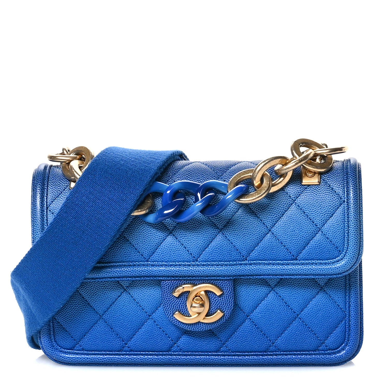 Chanel Caviar Quilted Small Sunset On The Sea Flap Blue 1 of 12