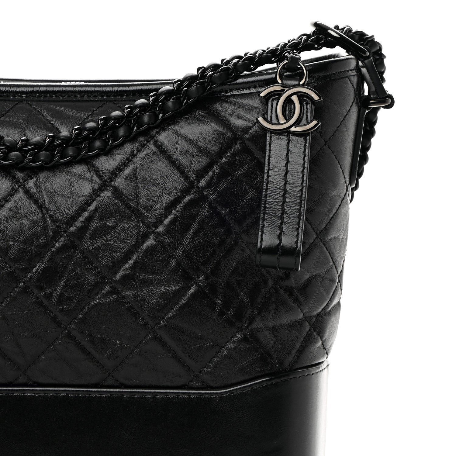 Chanel Aged Calfskin Quilted Medium Gabrielle Hobo So Black 7 of 10