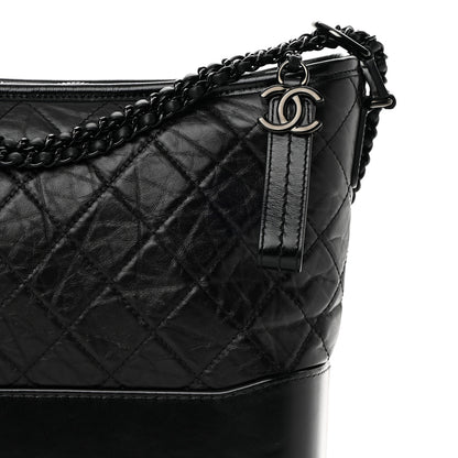 Chanel Aged Calfskin Quilted Medium Gabrielle Hobo So Black 7 of 10