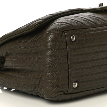 Chanel Calfskin Chevron Quilted XXL Travel Flap Bag Khaki 8 of 14