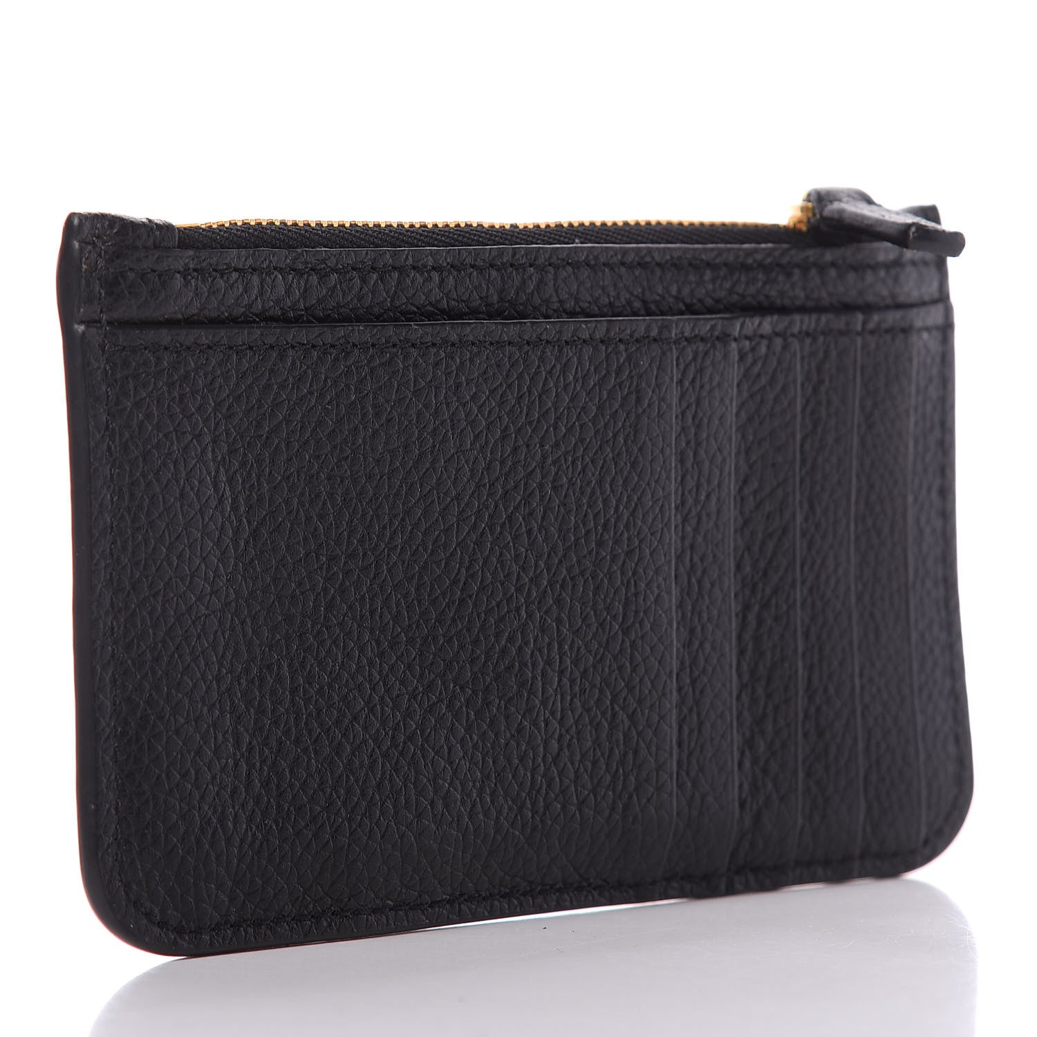 Balenciaga Grained Calfskin Logo Cash Long Coin Card Holder Black White 3 of 10