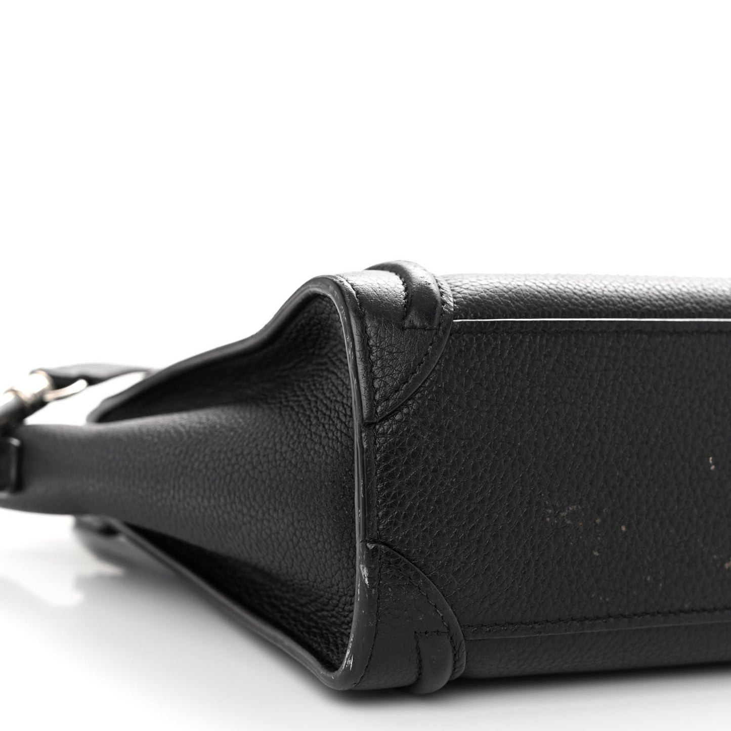 Drummed Calfskin Nano Luggage Black