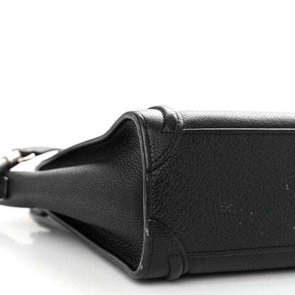 Celine Drummed Calfskin Nano Luggage Black 8 of 10