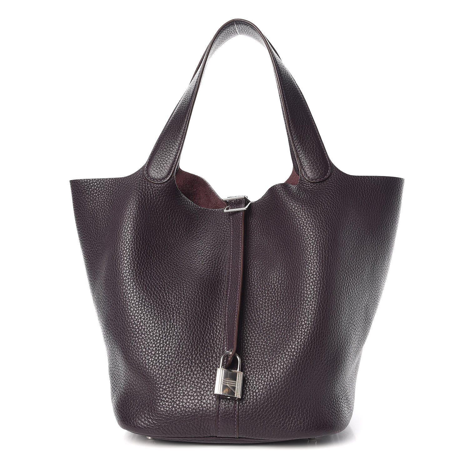 Hermes Taurillon Clemence Picotin Lock 26 GM Raisin 1 of 7