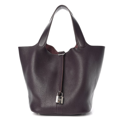 Hermes Taurillon Clemence Picotin Lock 26 GM Raisin 1 of 7