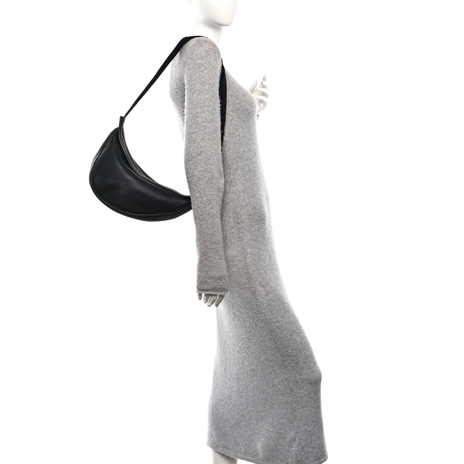 The Row Grained Calfskin Large Slouchy Banana Bag Black 2 of 10