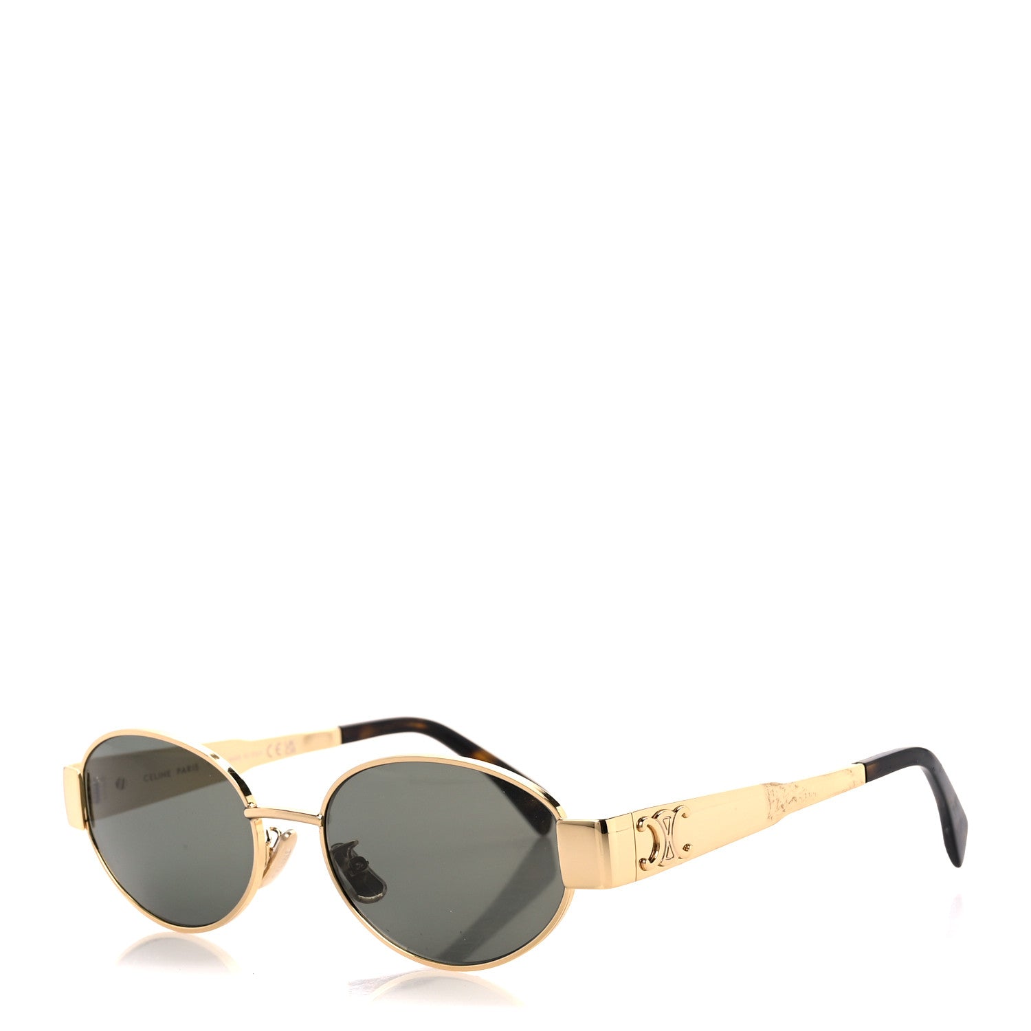 Celine Metal Triomphe 01 Sunglasses CL40235U Gold Green 1 of 8