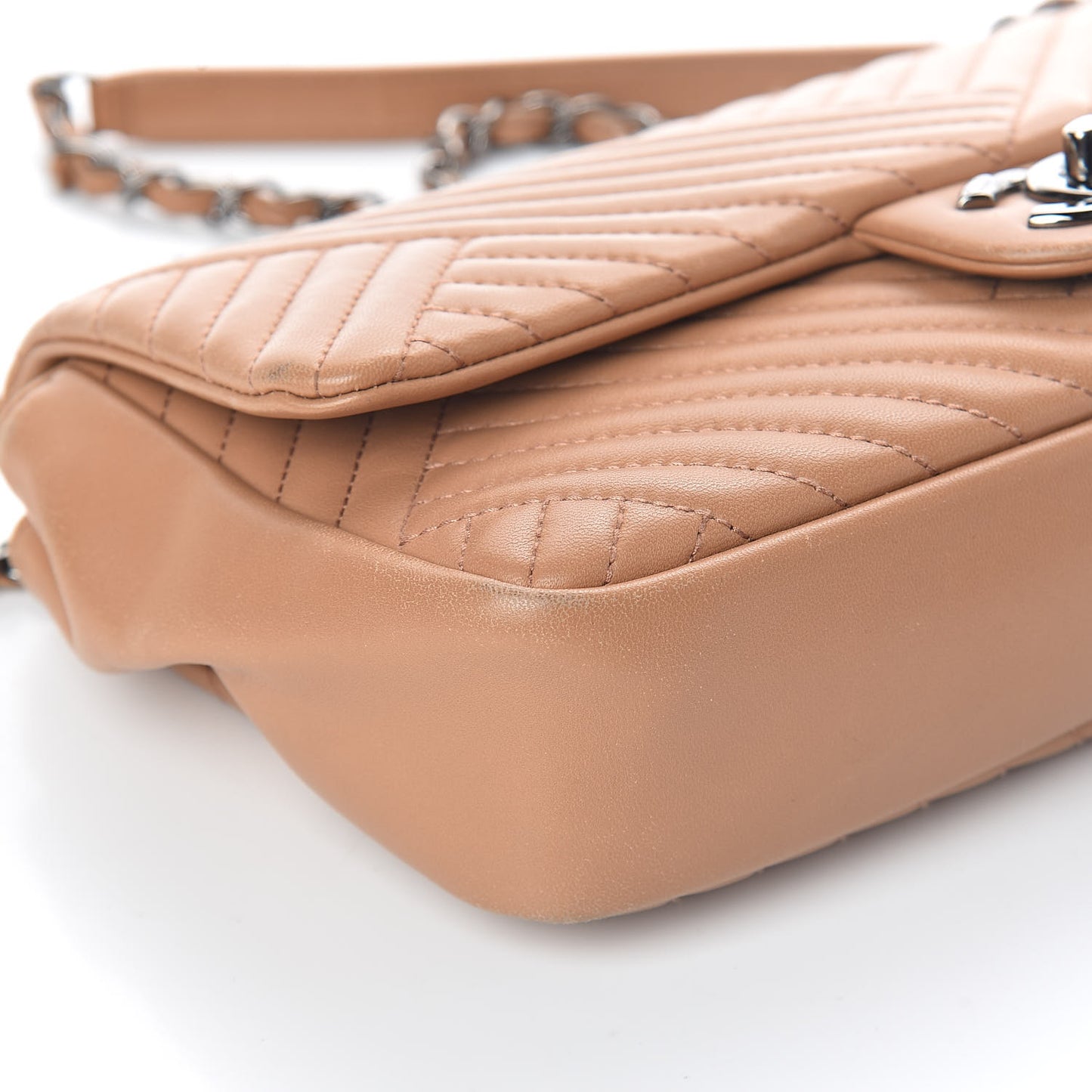 Lambskin Quilted Medium CC Crossing Flap Brown