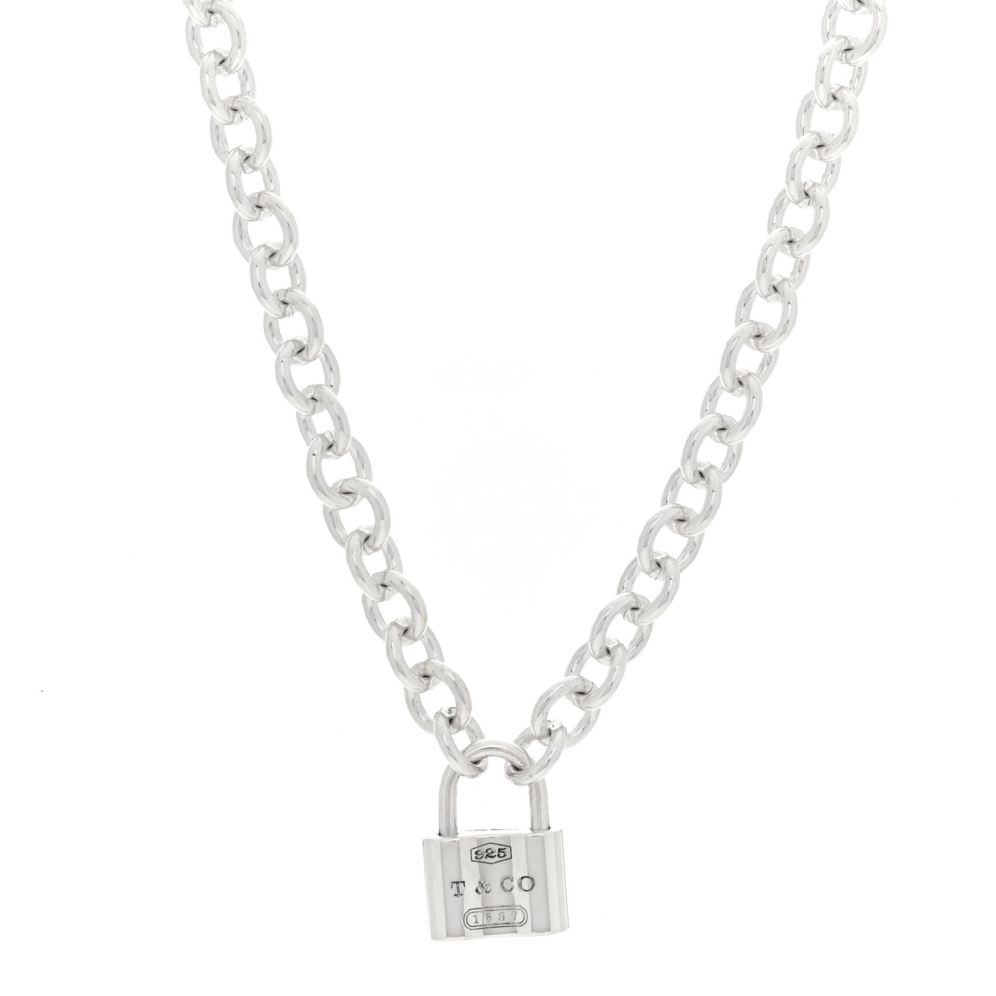 Sterling Silver 1837 Lock Charm Necklace