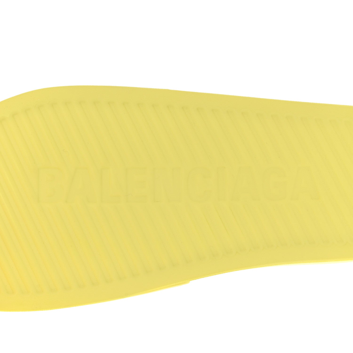 Balenciaga Smooth Rubber Logo Bi-Color Womens Pool Slide Sandals 38 Yellow Black 6 of 8