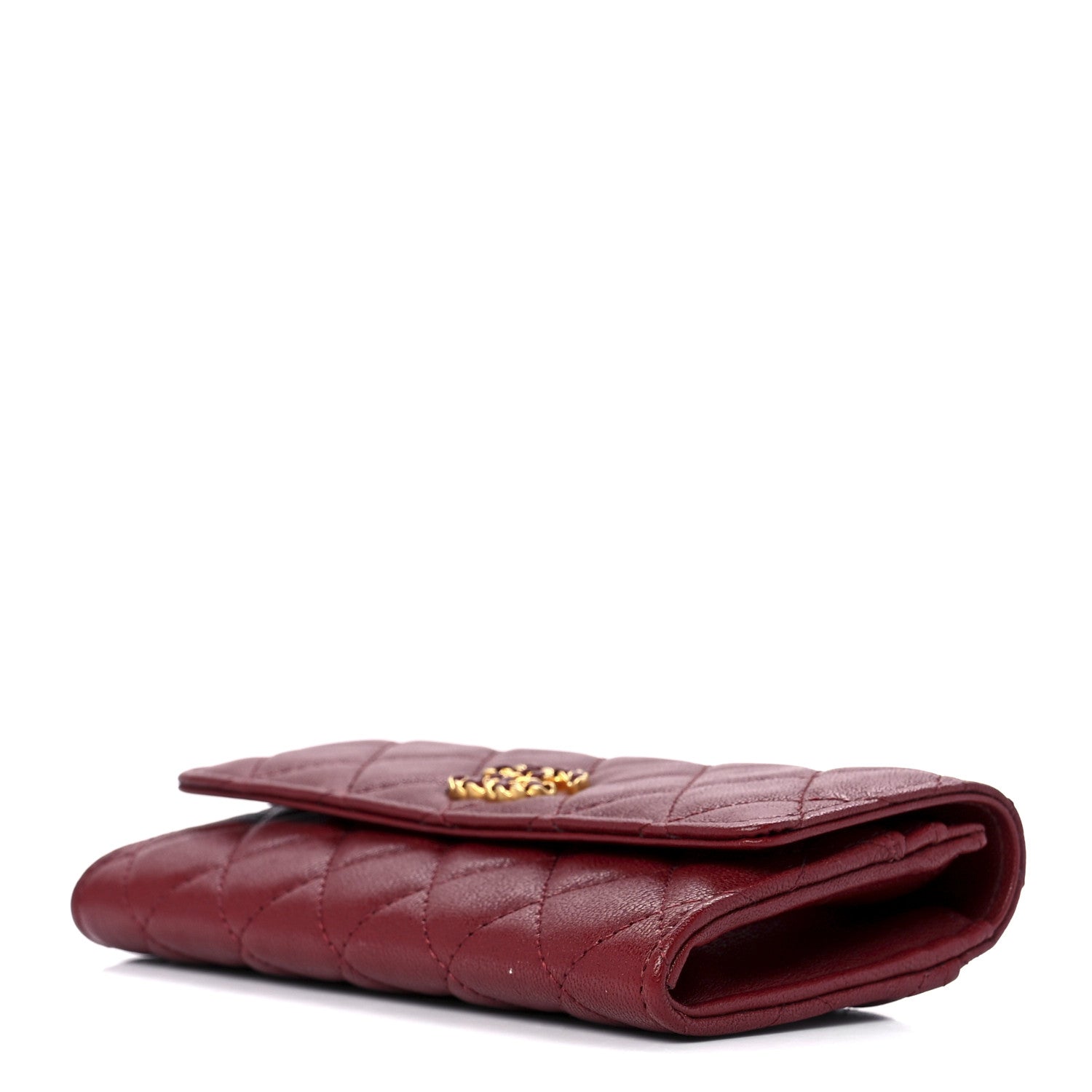 Chanel Lambskin Quilted Medium 19 Flap Wallet Burgundy 8 of 11