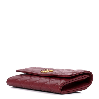 Chanel Lambskin Quilted Medium 19 Flap Wallet Burgundy 8 of 11