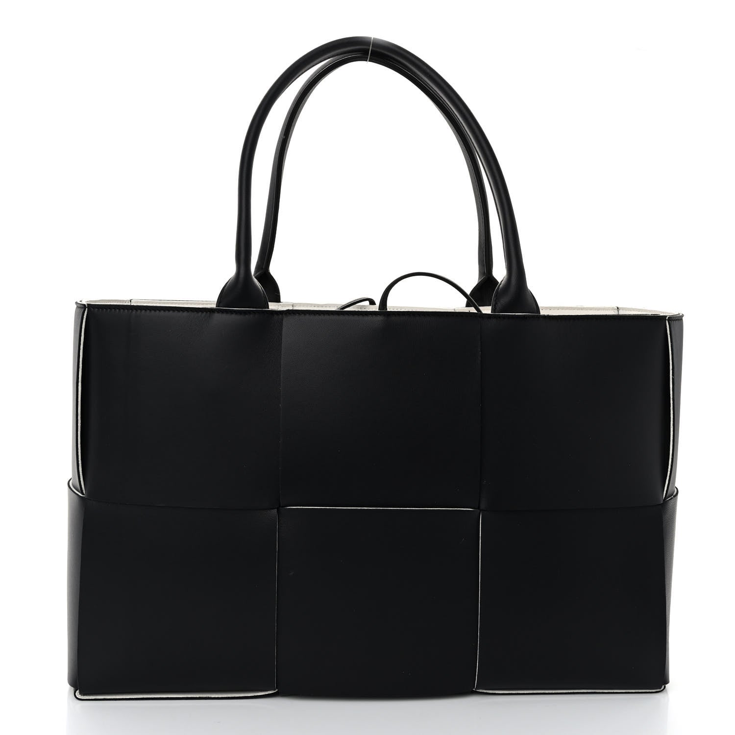 Bottega Veneta Nappa Maxi Intrecciato Medium Arco Tote Black White 3 of 10