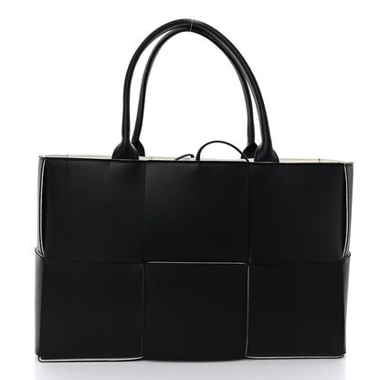 Bottega Veneta Nappa Maxi Intrecciato Medium Arco Tote Black White 3 of 10