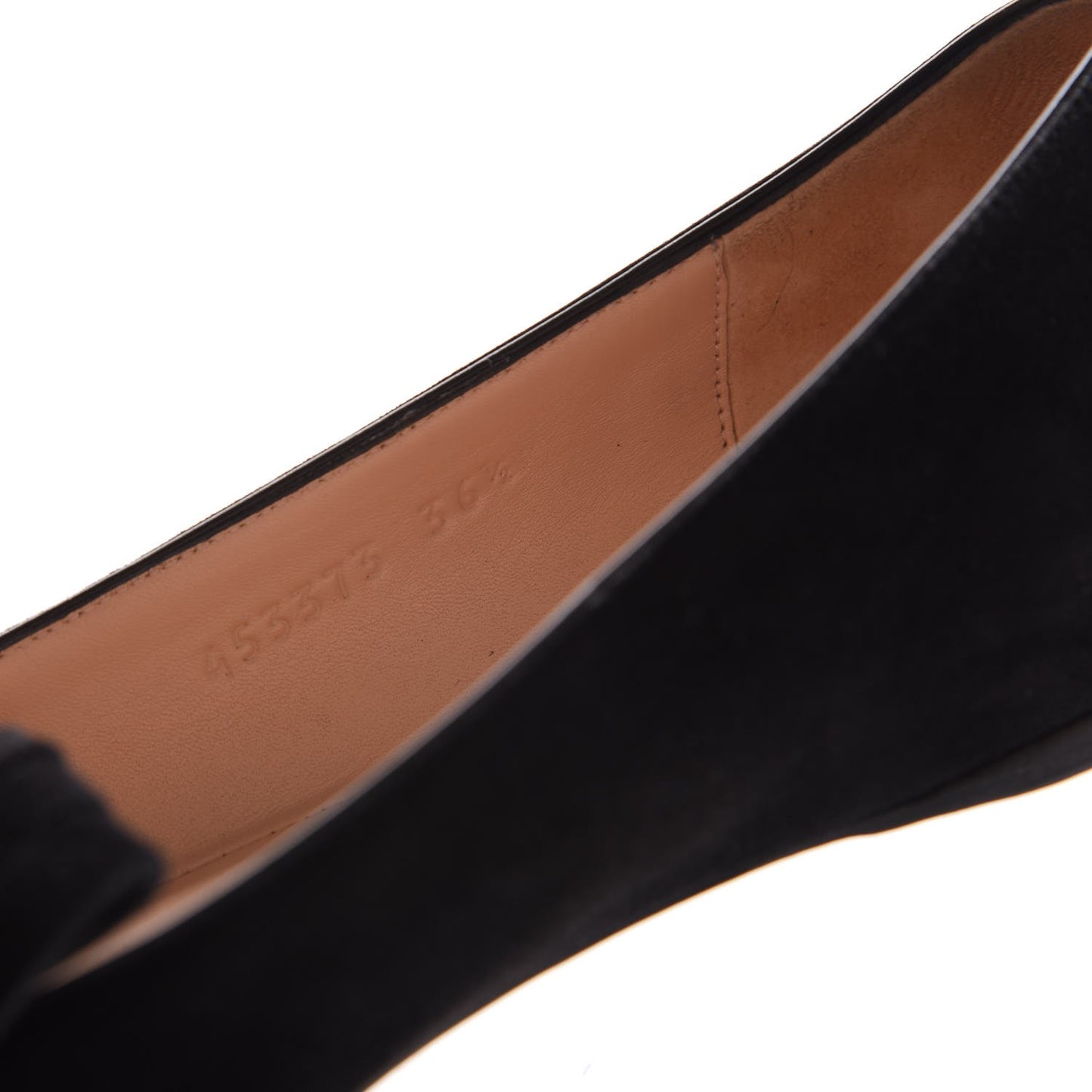 Kid Scamosciato GG Marmont Fringe Flats 36.5 Black