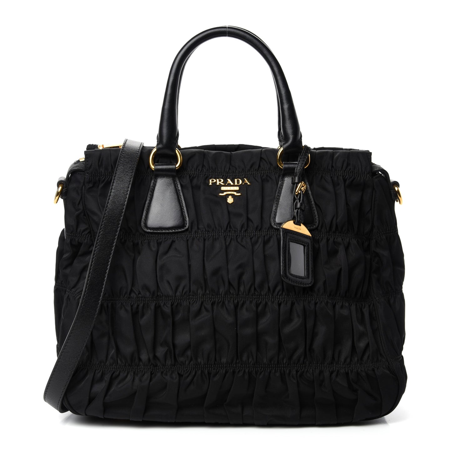 Tessuto Nylon Gaufre Tote Black