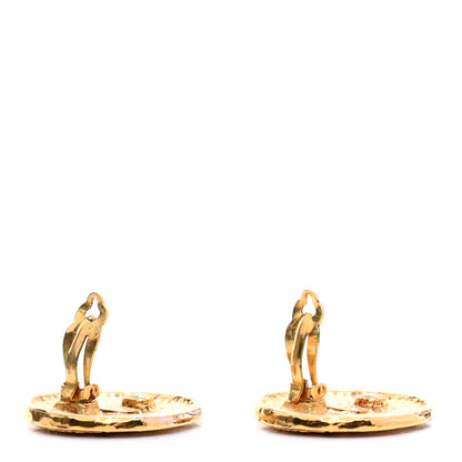 Chanel Metal CC Button Clip On Earrings Gold 3 of 4