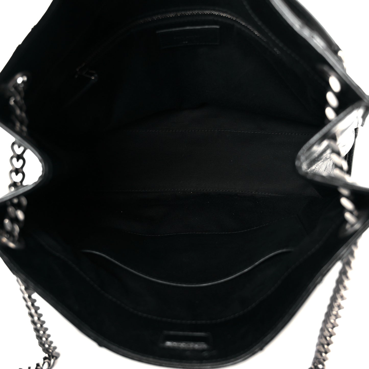 Crinkled Calfskin Matelasse Monogram Medium Niki Shopper Tote Black