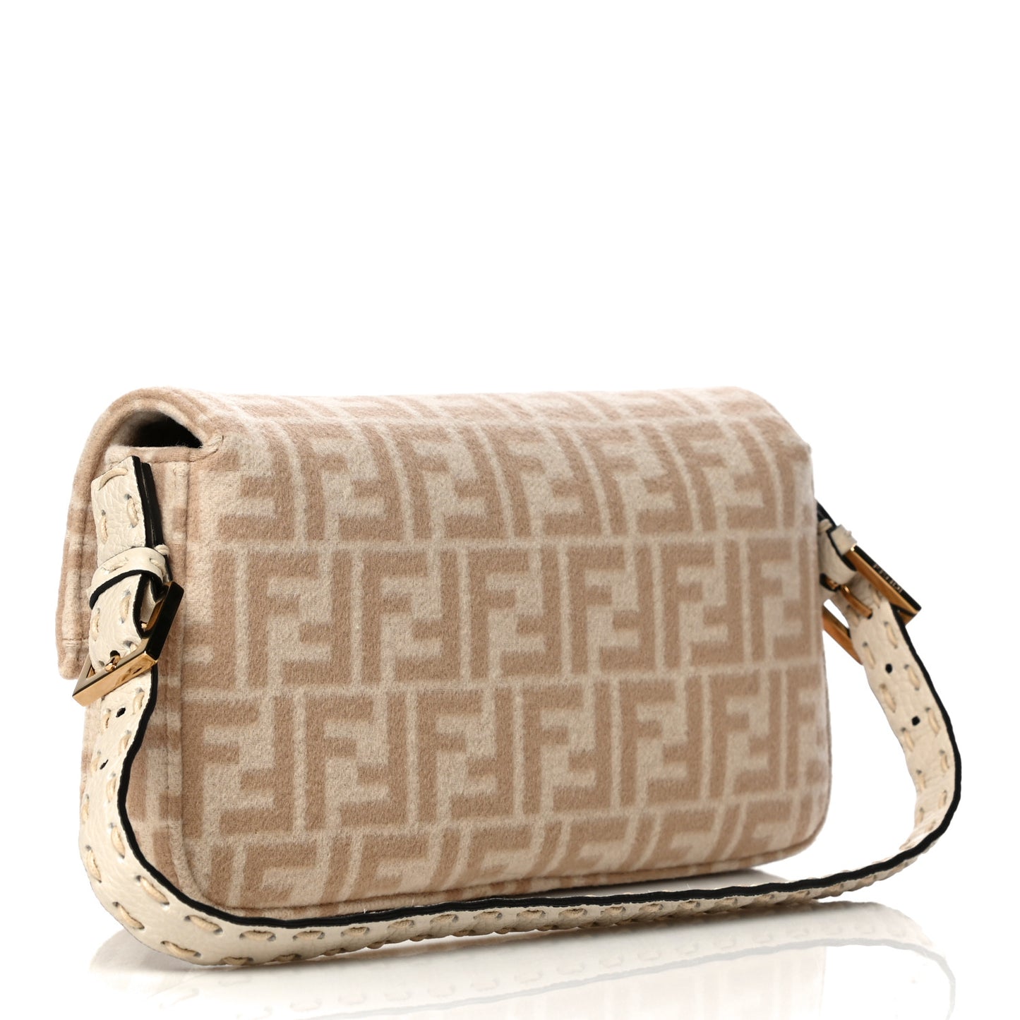 Wool Cuoio Romano Selleria FF 1974 Baguette 1997 Beige Cammello Camelia