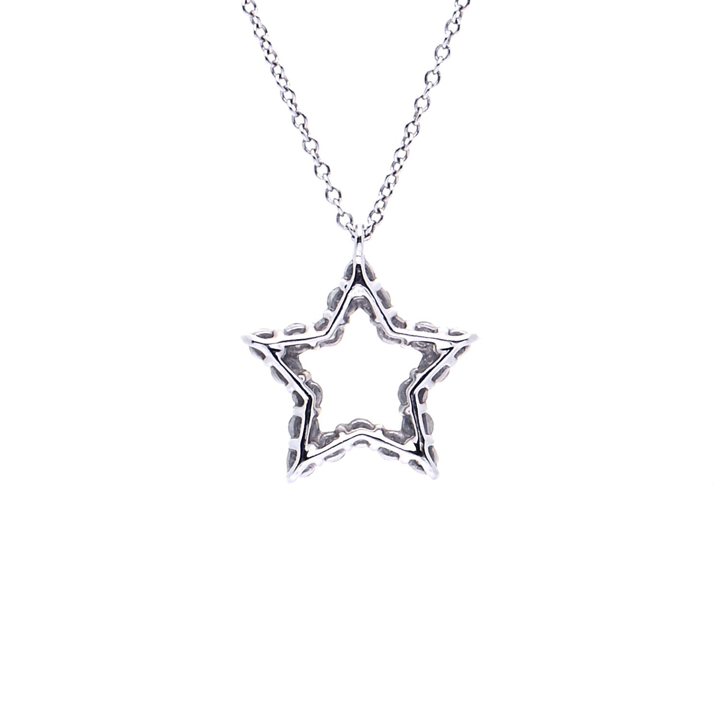 Platinum Diamond Star Pendant Necklace