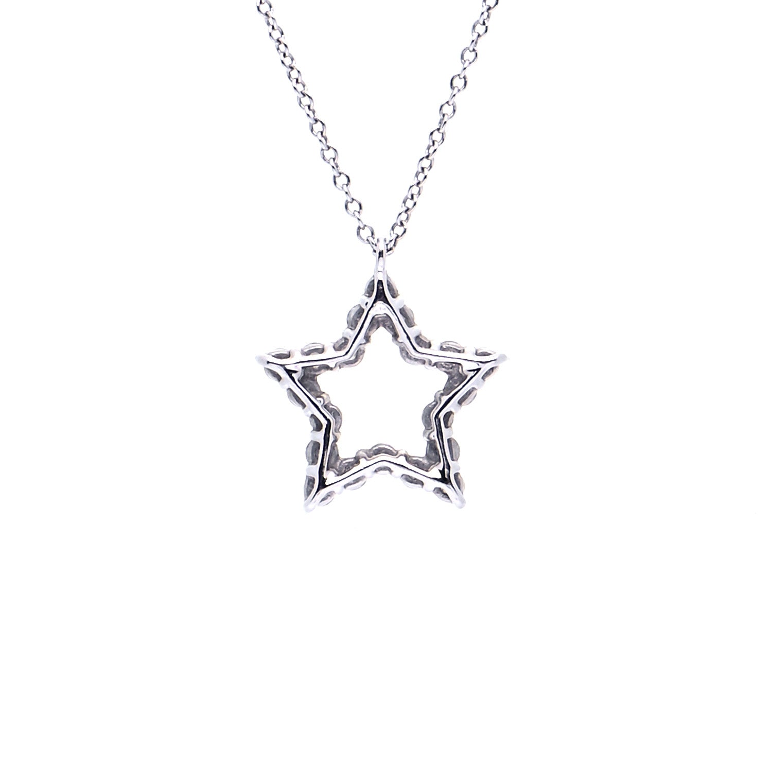 Tiffany Platinum Diamond Star Pendant Necklace 4 of 7