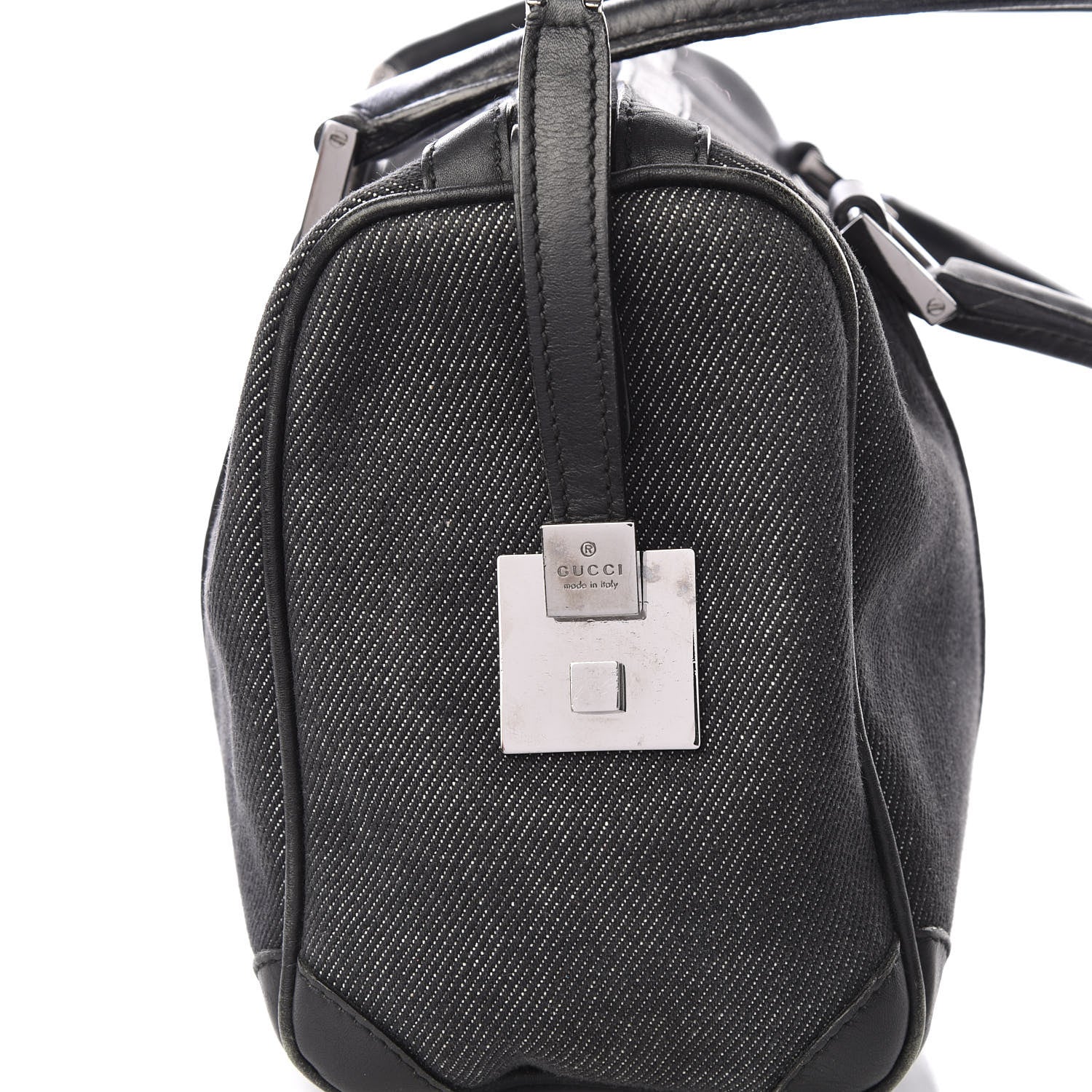 Gucci Denim Boston Bag Black 9 of 11