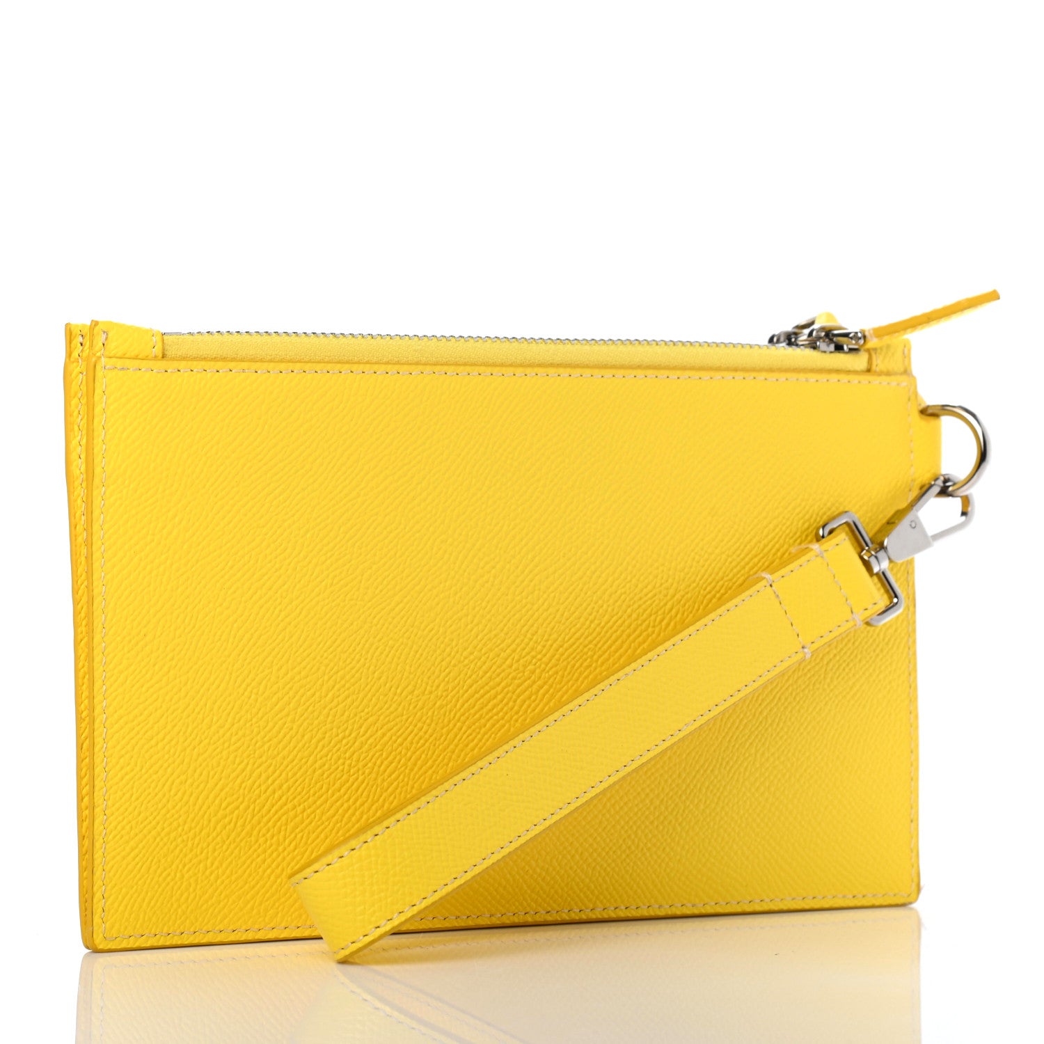 Burberry Calfskin Laurie Icon Stripe Zip Pouch Yellow 2 of 5