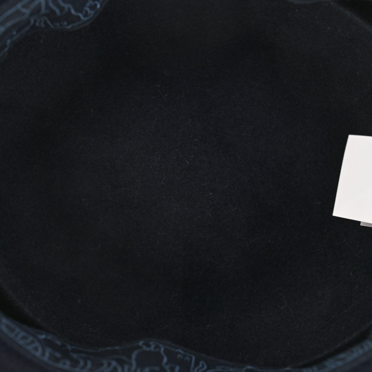 Hermes Rabbit Felt Foudre Pillbox Hat 58 Marine 7 of 8