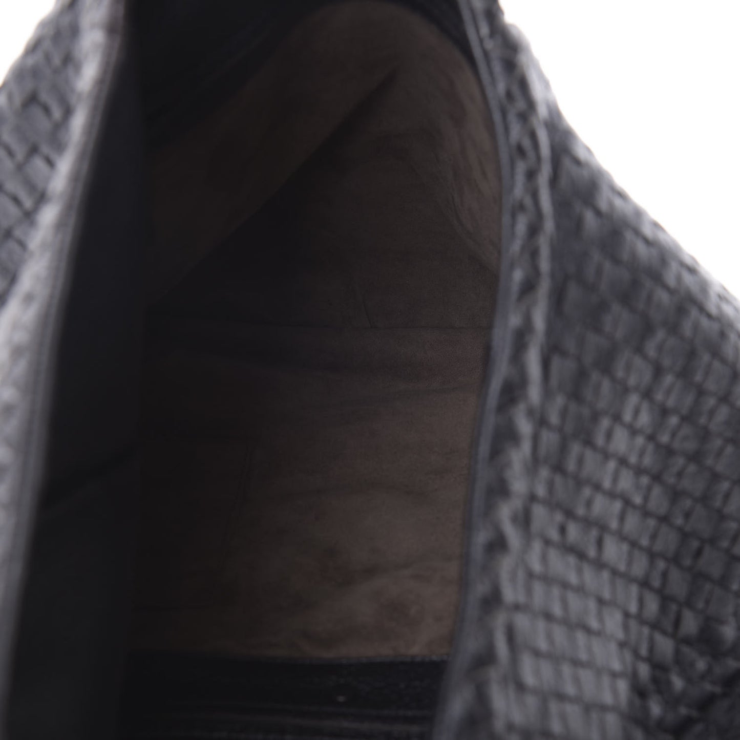Cervo Intrecciato Large Simple Hobo Gunmetal