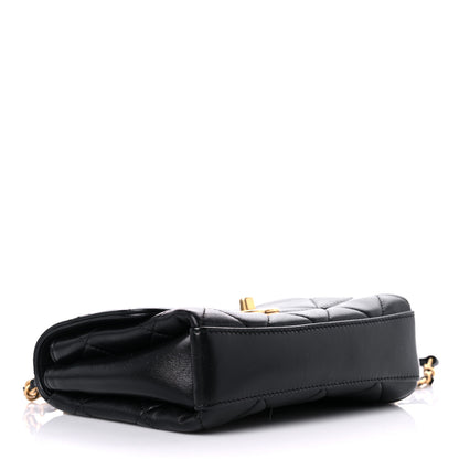Chanel Lambskin Quilted Mini CC Crystal Logo Chain Flap Black 5 of 10