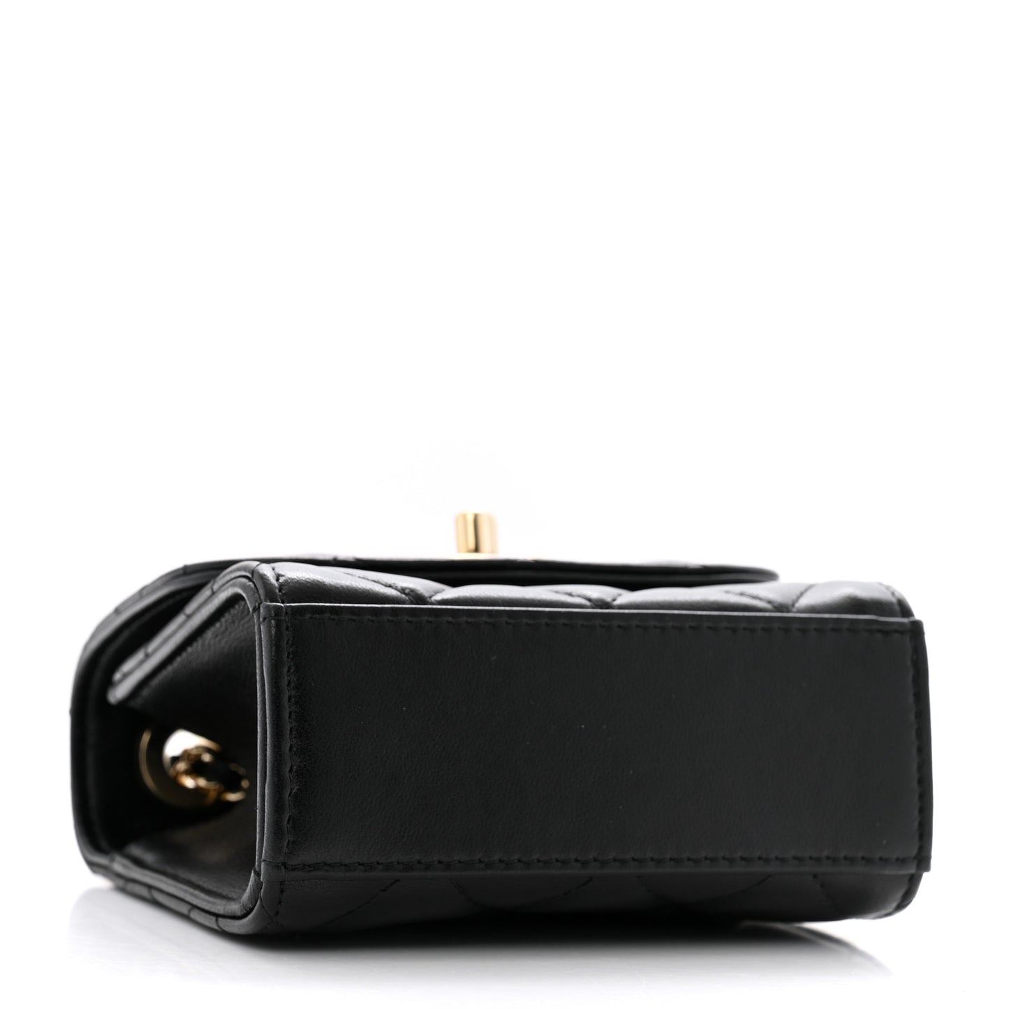 Lambskin Quilted Mini Trendy CC Clutch With Chain Black