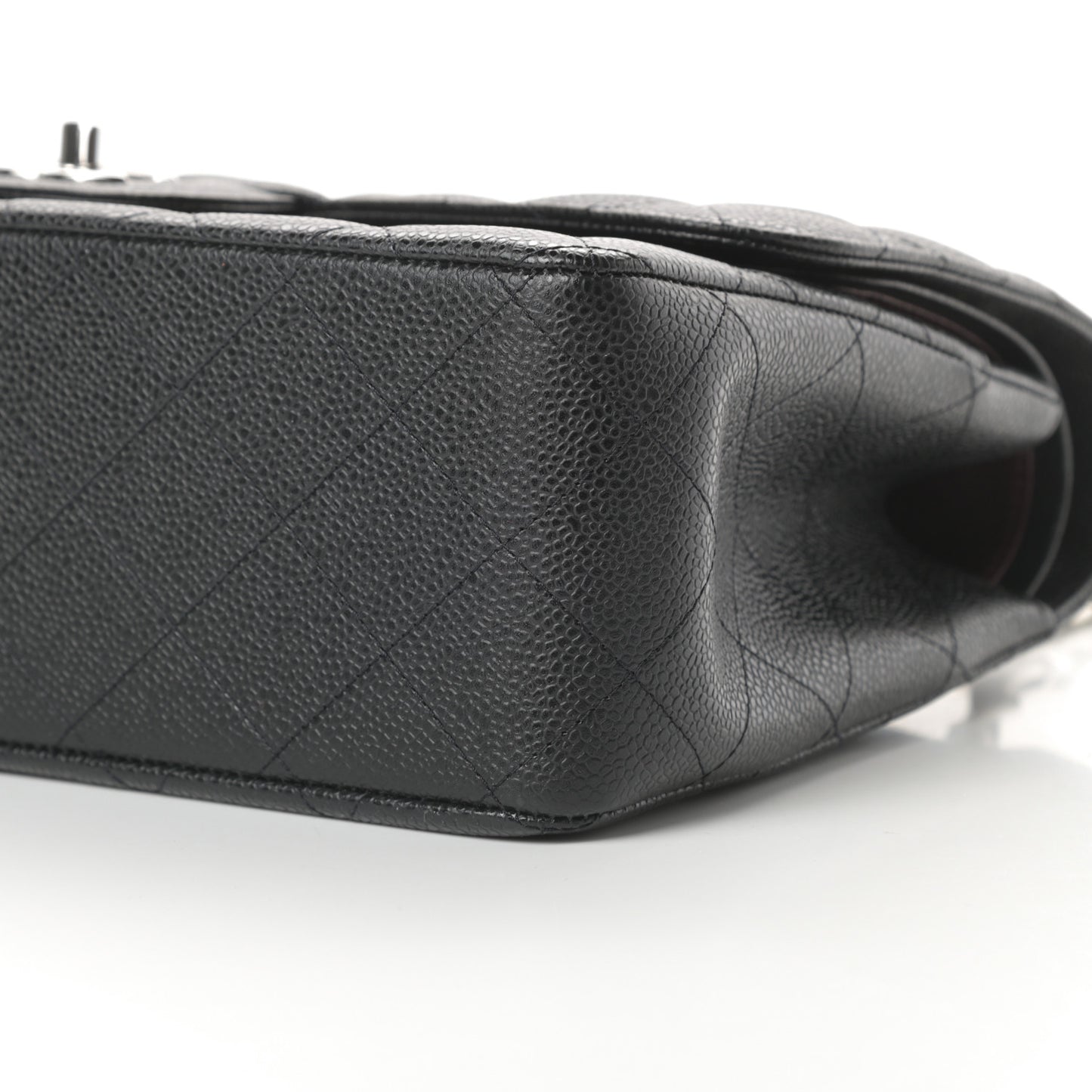 Caviar Quilted Jumbo Double Flap Black