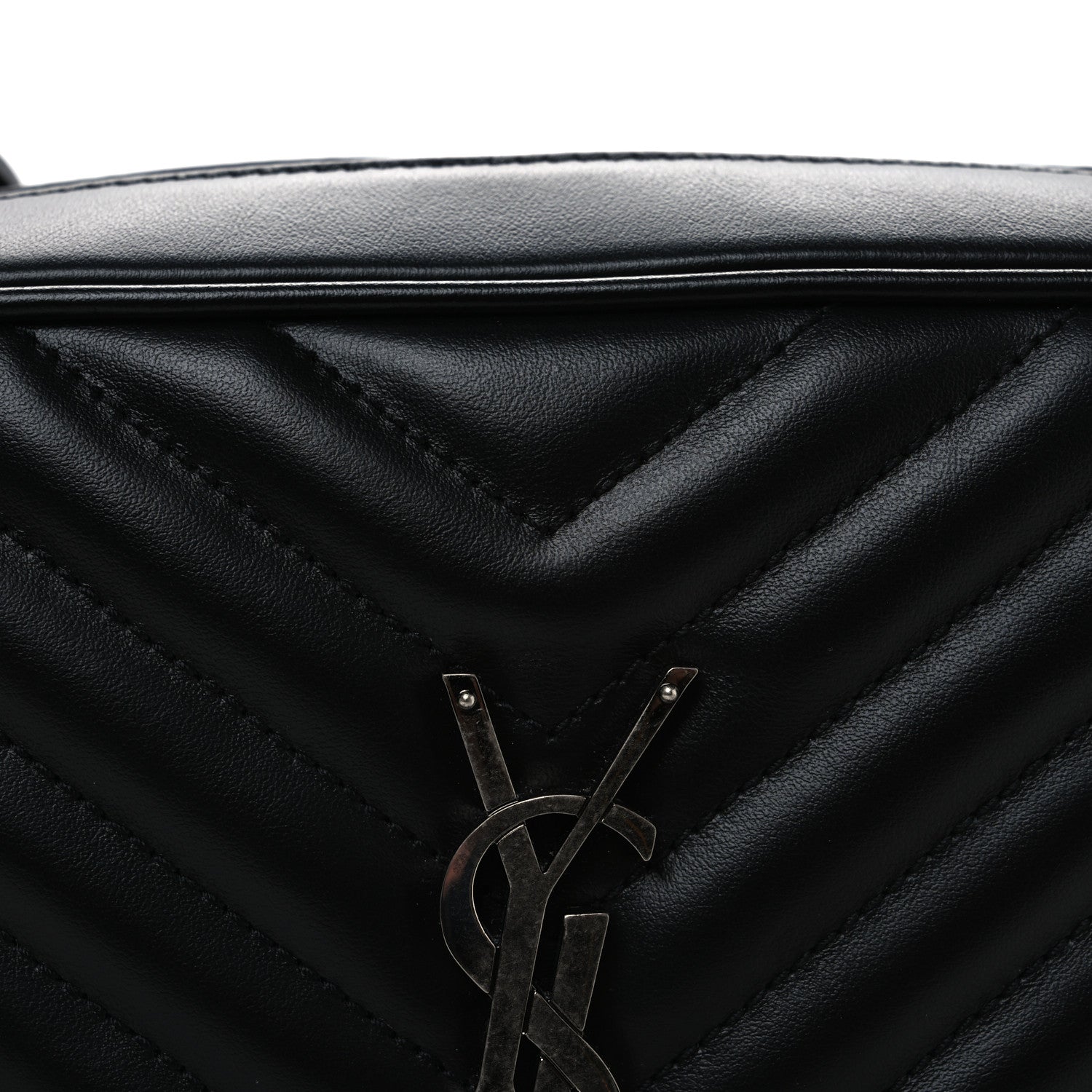 Saint Laurent Calfskin Matelasse Monogram Lou Camera Bag Black 8 of 11