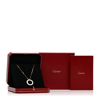 Cartier 18K Pink Gold 3 Diamonds LOVE Pendant Necklace 3 of 5