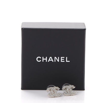 Chanel Crystal CC Earrings Silver 6 of 6