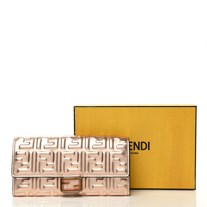 Fendi Vitello Laminato FF 1974 Embossed Continental Wallet Rame 8 of 8