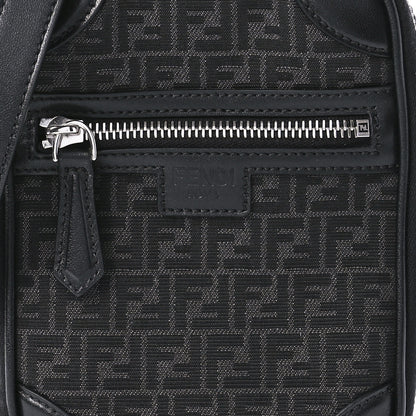 Fendi Recycled Fabric Jacquard Vitello Astro Micro FF Mini Trolley Bag Asfalto Black 10 of 11